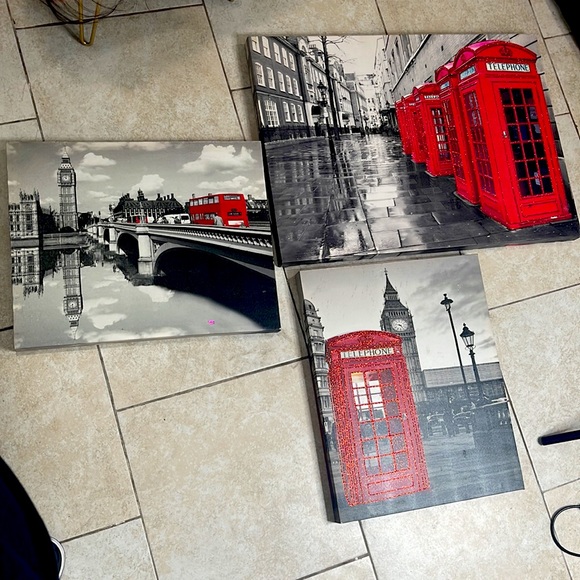 3 telephone booth black and red frames brand new conditions - Picture 4 of 4